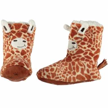 Kinder hoge dieren pantoffels/sloffen giraf