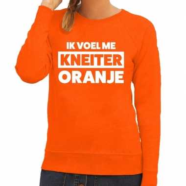 Kneiter oranje koningsdag sweater dames