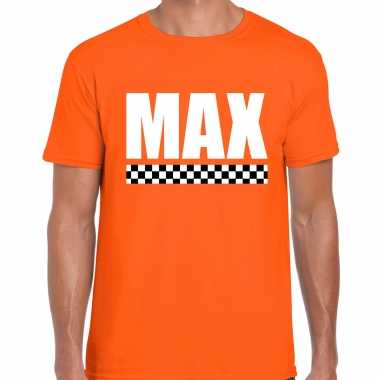 Max coureur supporter / finish vlag t-shirt oranje voor heren