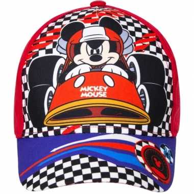 Mickey mouse pet/cap rood voor kinderen