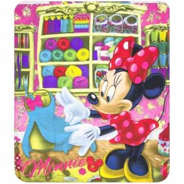 Minnie mouse winkeltje fleece deken voor meisjes