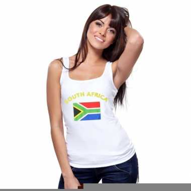 Mouwloos shirt met vlag zuid afrika print voor dames
