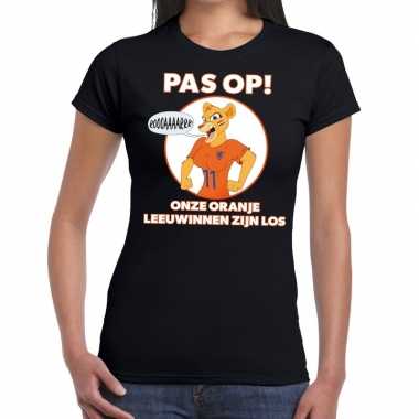 Nederland supporter t-shirt leeuwinnen zijn los zwart dames