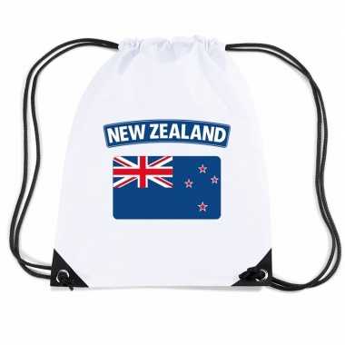 Nieuw zeeland nylon rugzak wit met nieuw zeelandse vlag