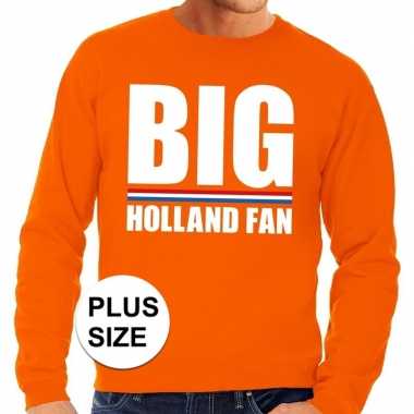 Oranje big holland fan grote maten sweater / trui heren