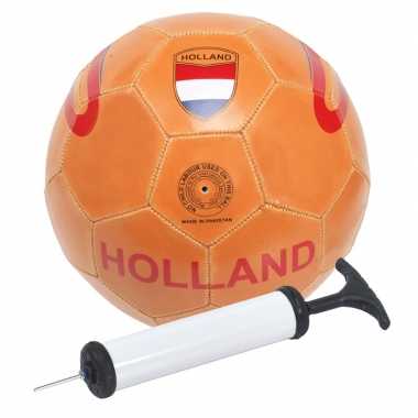 Oranje holland speelgoed voetbal met pomp