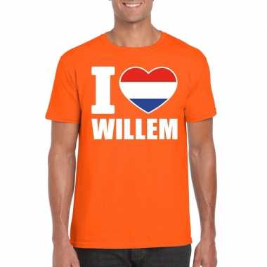Oranje i love willem shirt heren