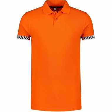 Oranje polo shirt racing/formule 1 voor heren