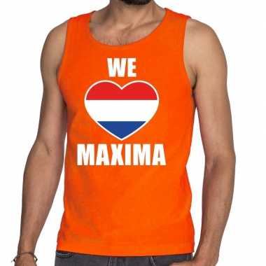 Oranje we love maxima tanktop / mouwloos shirt voor heren