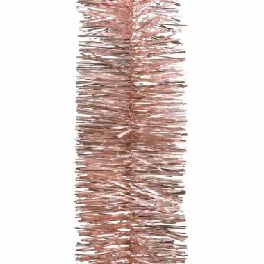 Oud roze kerstversiering folie slinger 270 cm