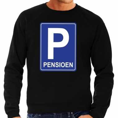 Pensioen p cadeau sweater zwart voor heren