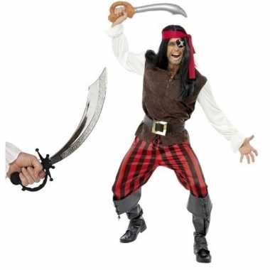 Piraten kostuum met zwaard maat m voor volwassenen
