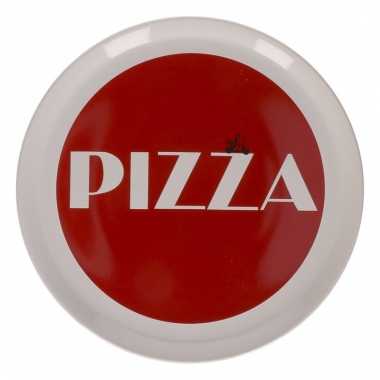 Pizzabord rood met witte rand 30 cm