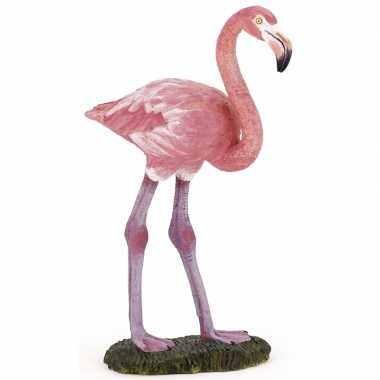 Plastic roze flamingo 6,5 cm