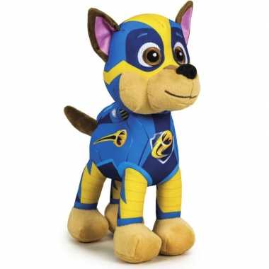 Pluche paw patrol chase mighty pups knuffel 27 cm speelgoed