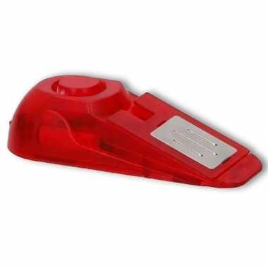Rode anti inbraak deurstopper/deurwig met alarm en licht