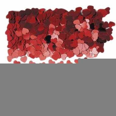 Rode glitter hartjes confetti 2 zakjes