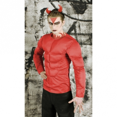 Rood duivel shirt met spieren