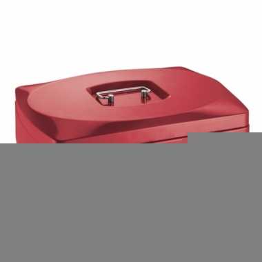 Rood geld kluisje van staal 33 x 24 cm