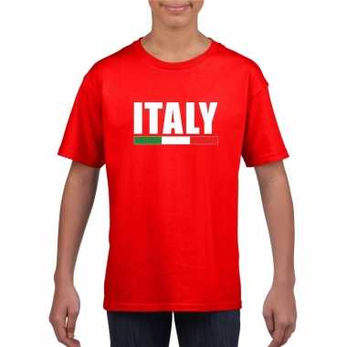 Rood italie supporter t-shirt voor kinderen