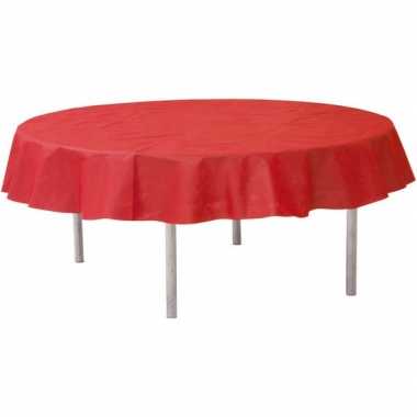Rood rond tafelkleed/tafellaken 240 cm stof