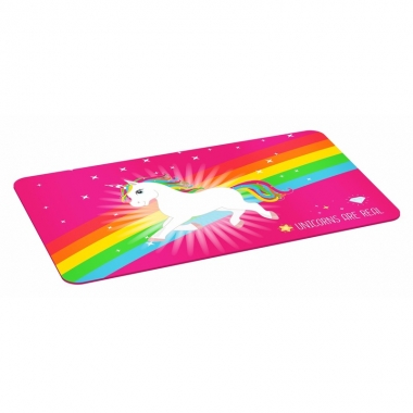 Roze snijplank witte eenhoorn 24 cm