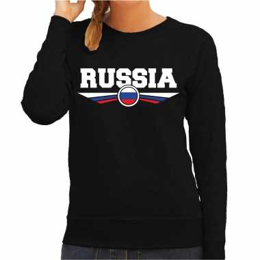 Rusland / russia landen sweater zwart dames