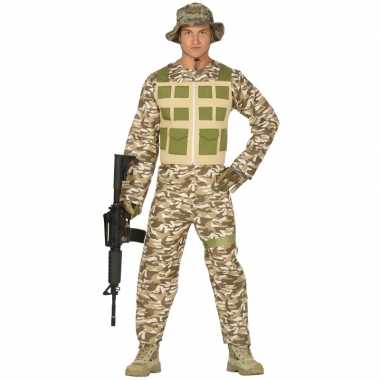 Soldaat verkleed pak/kostuum camouflage/woestijn voor heren