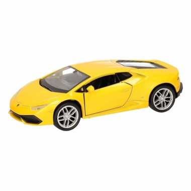 Speelgoed gele lamborghini huracan lp610-4 auto 12 cm