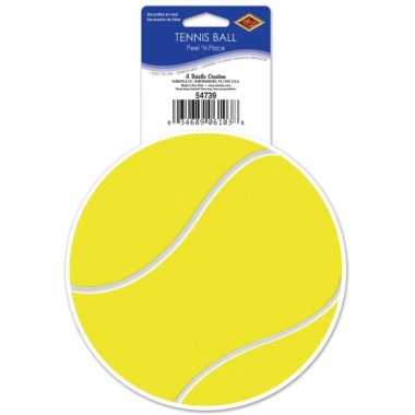 Tennisbaan sticker tennisbal 13 cm