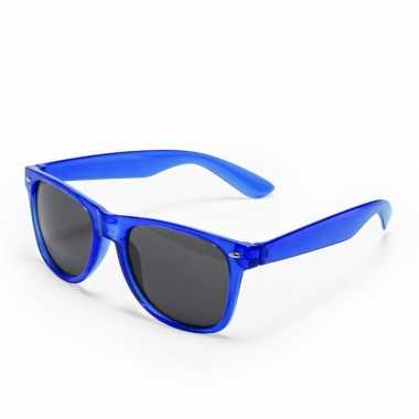 Toppers - blauwe retro model zonnebril voor volwassenen