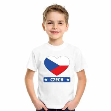 Tsjechie hart vlag t-shirt wit jongens en meisjes
