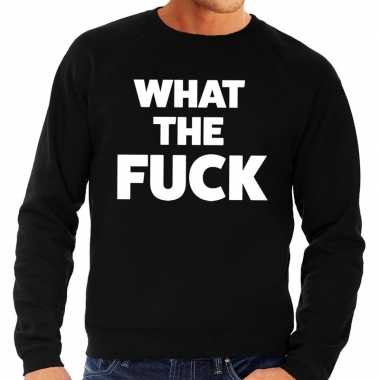 What the fuck tekst sweater zwart voor heren