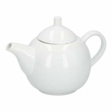 Witte theepot van keramiek 1ltr