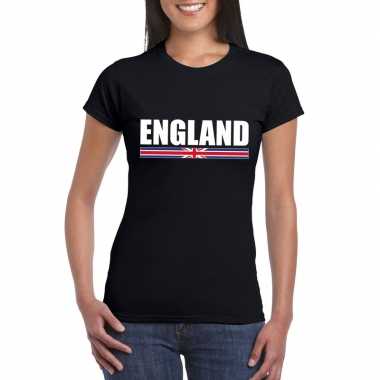Zwart engeland supporter t-shirt voor dames
