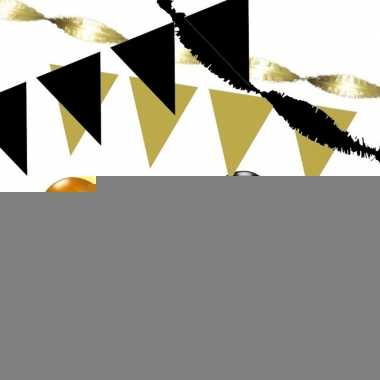 Zwart/gouden feest versiering pakket xl