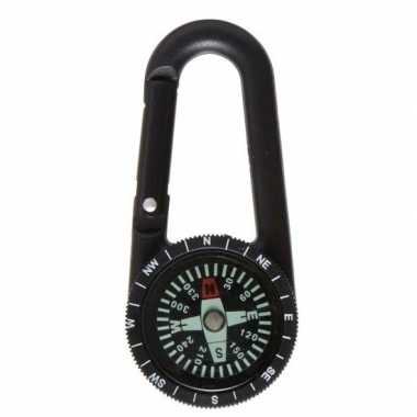 Zwart kompas met karabijn