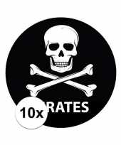 10 stuks zwarte piraten stickers 14 8 cm trend