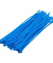 100x stuks kabelbinder kabelbinders nylon blauw 10 x 0 25 cm trend