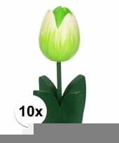 10x decoratiehouten witte tulpen trend
