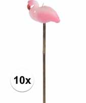 10x flamingo tuinfakkels kaarsen 60 cm trend