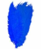 10x grote decoratie veren struisvogelveren blauw 50 cm trend