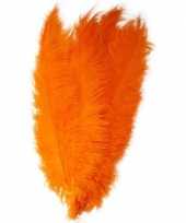10x grote decoratie veren struisvogelveren oranje 50 cm trend