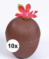 10x hawaii thema kokosnoot drinkbekers trend
