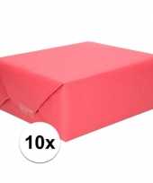10x inpakpapier cadeaupapier rood kraftpapier 200 x 70 cm rollen trend