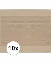 10x placemats beige bruin geweven gevlochten met rand 45 x 30 cm trend