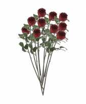 10x rode rozen kunstbloemen 69 cm trend