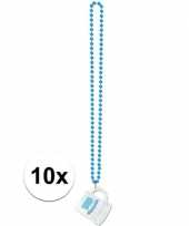 10x shotglazen kettingen oktoberfest verkleed accessoire trend