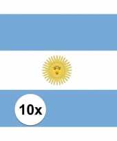 10x stuks vlag van argentinie plakstickers trend