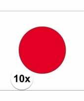 10x stuks vlag van japan plakstickers trend